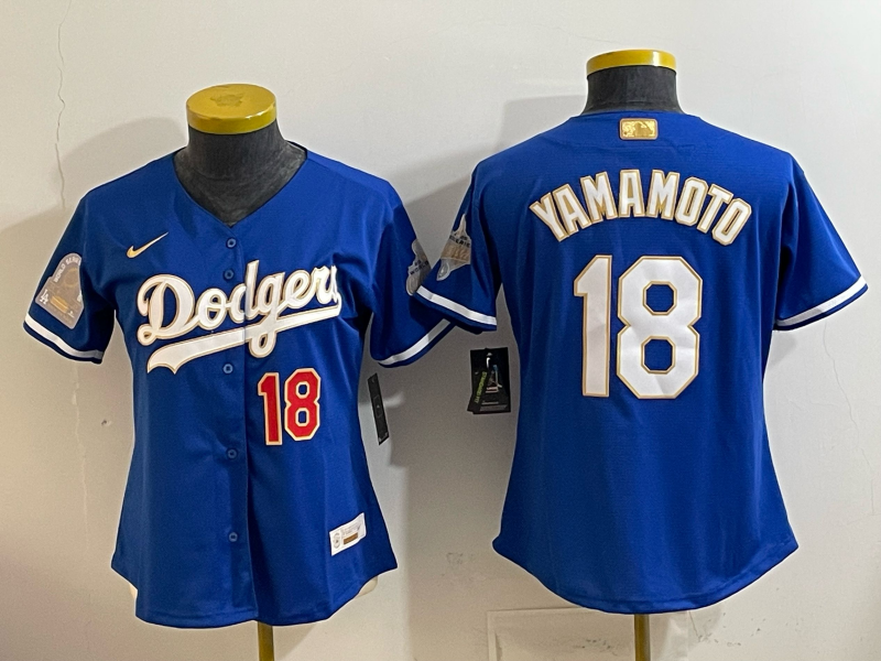 women Los Angeles Dodgers #18 Yamamoto blue Game 2026 Nike MLB Jersey 0414001